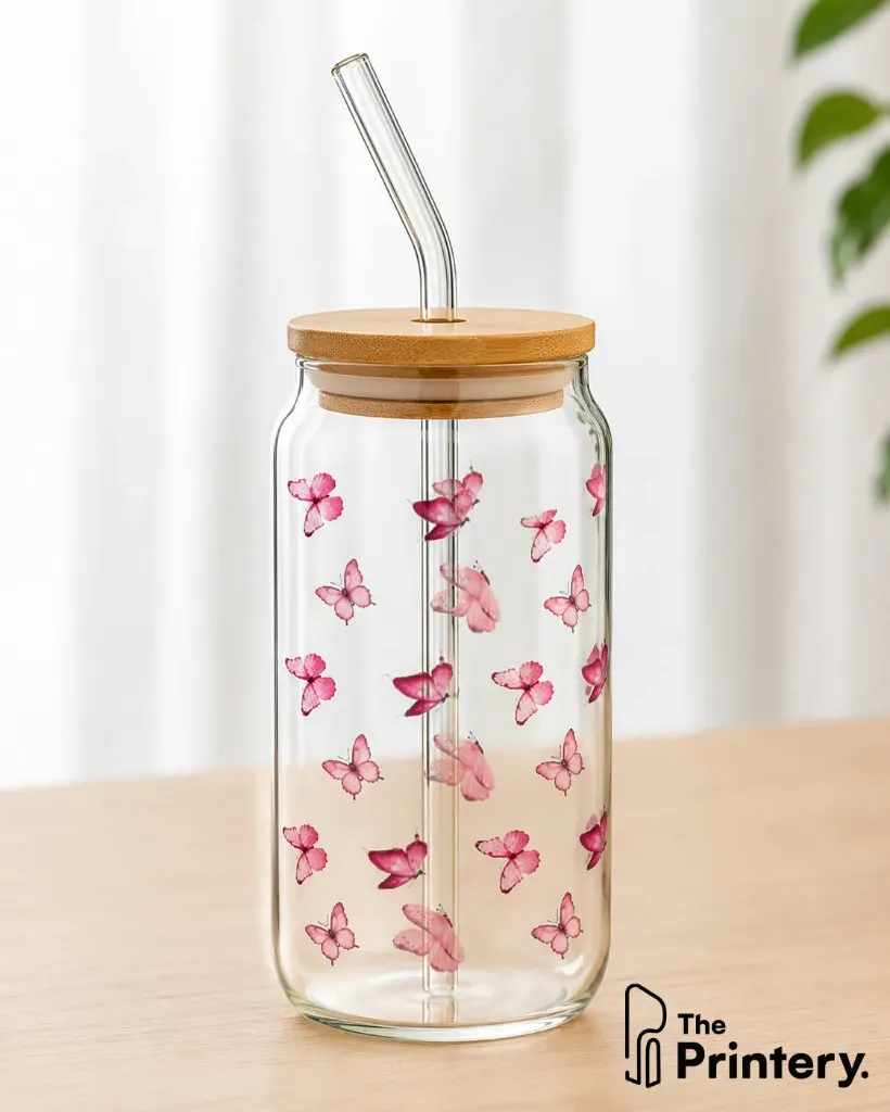 Glass Tumbler Butterfly