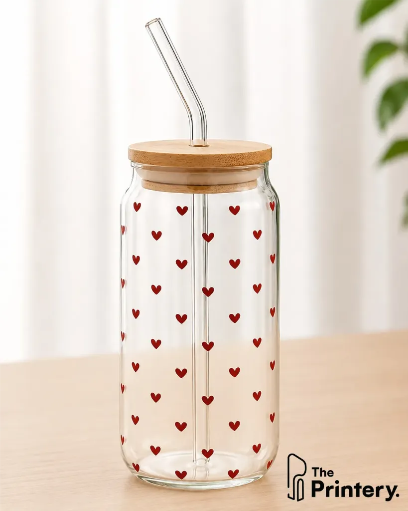 Glass Tumbler- Red Heart