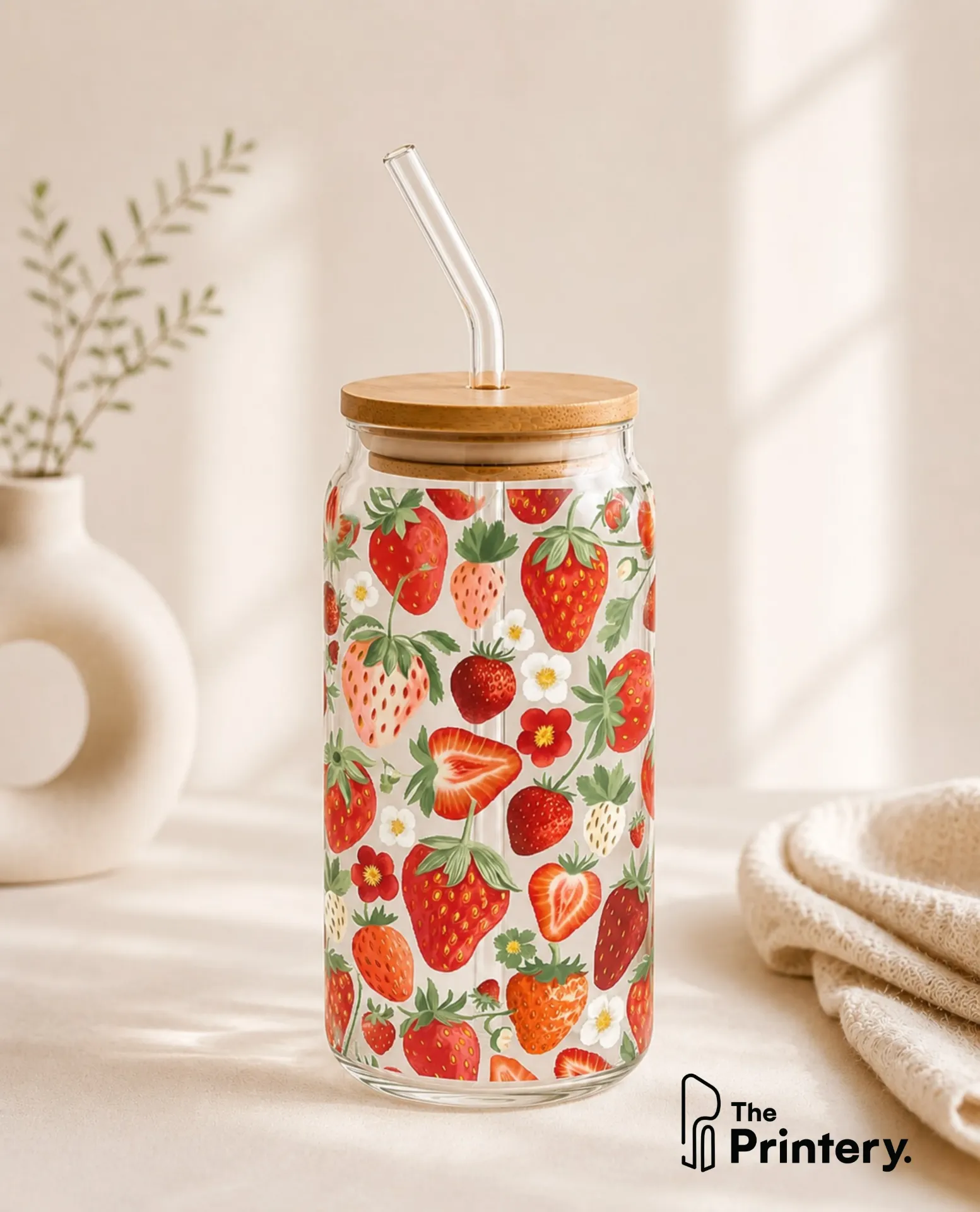 Strawberry Glass Tumbler